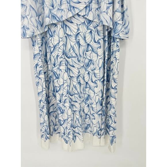 Tory Burch Kaley Dress Ellora Pima Cotton White Blue Shell Nautical Preppy M - Picture 4 of 9